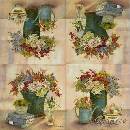 Serwetka decoupage firmy IHR bukiet w wazonie 33x33